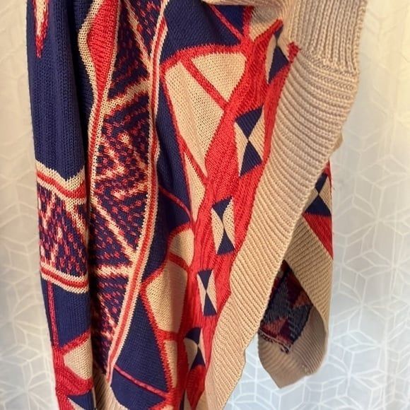 Self Esteem Aztec Tribal Western Asymmetrical Open Cardigan - Picture 2 of 5